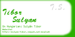 tibor sulyan business card